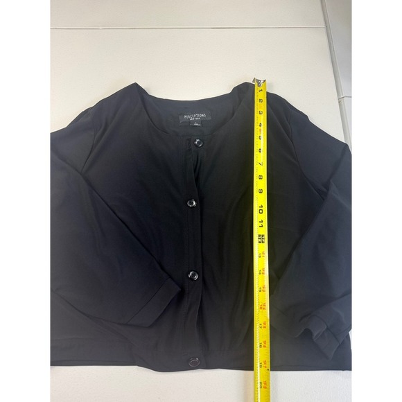 Perceptions New York Black Cardigan Women's Large Long Sleeve Button Front - Picture 2 of 8